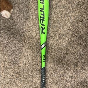 Rawlings Neon Green Baseball Bat with Black Grip